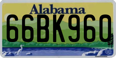 AL license plate 66BK960