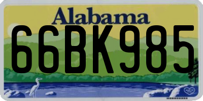 AL license plate 66BK985