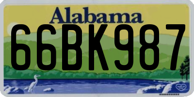 AL license plate 66BK987