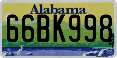 AL license plate 66BK998