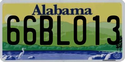 AL license plate 66BL013