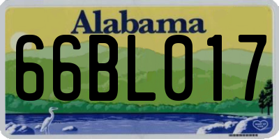 AL license plate 66BL017