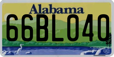 AL license plate 66BL040