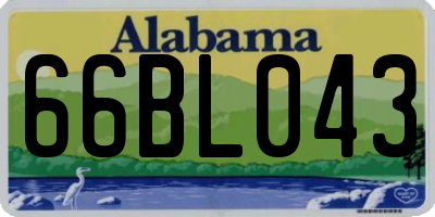 AL license plate 66BL043