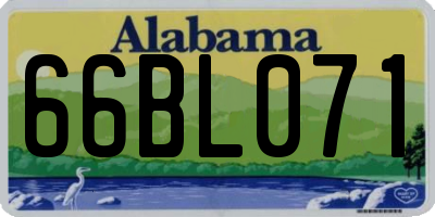 AL license plate 66BL071