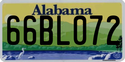AL license plate 66BL072