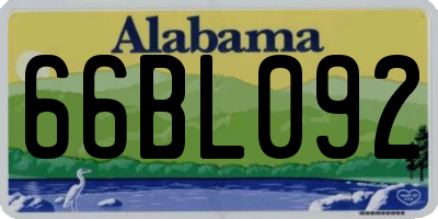 AL license plate 66BL092