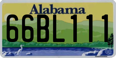 AL license plate 66BL111