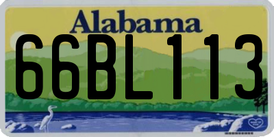 AL license plate 66BL113