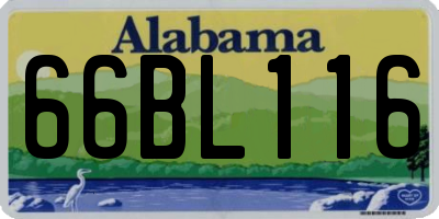 AL license plate 66BL116