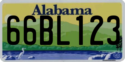 AL license plate 66BL123