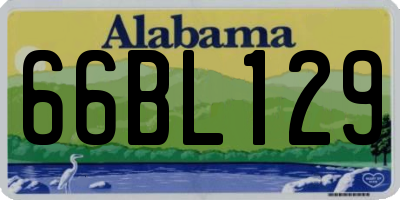 AL license plate 66BL129
