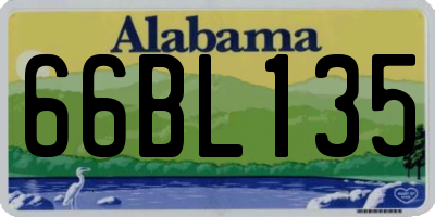 AL license plate 66BL135