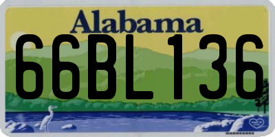 AL license plate 66BL136