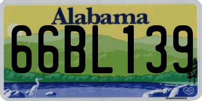 AL license plate 66BL139