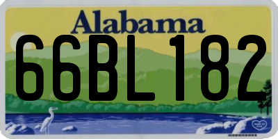 AL license plate 66BL182