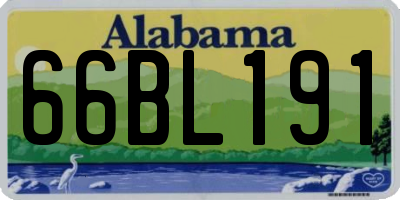 AL license plate 66BL191