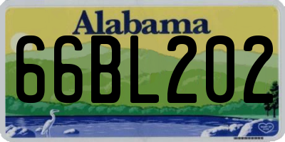 AL license plate 66BL202