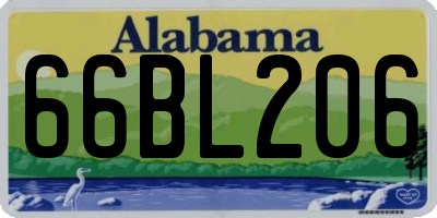 AL license plate 66BL206