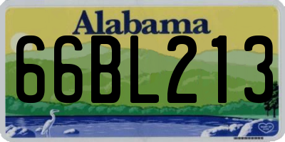 AL license plate 66BL213
