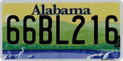 AL license plate 66BL216