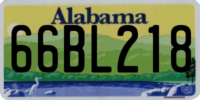 AL license plate 66BL218