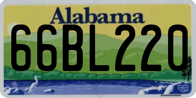 AL license plate 66BL220