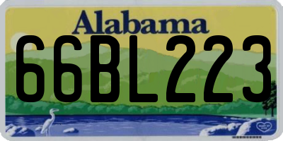 AL license plate 66BL223