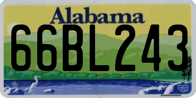 AL license plate 66BL243