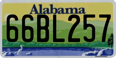 AL license plate 66BL257