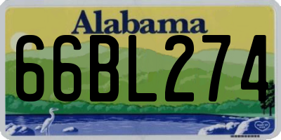 AL license plate 66BL274
