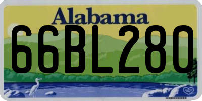 AL license plate 66BL280