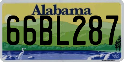 AL license plate 66BL287
