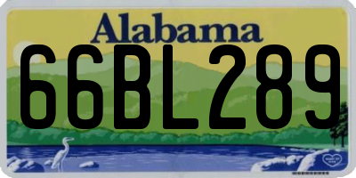AL license plate 66BL289