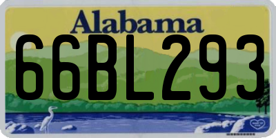AL license plate 66BL293
