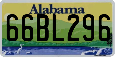 AL license plate 66BL296