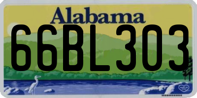 AL license plate 66BL303