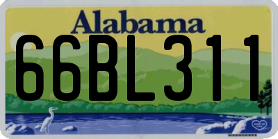 AL license plate 66BL311