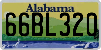 AL license plate 66BL320