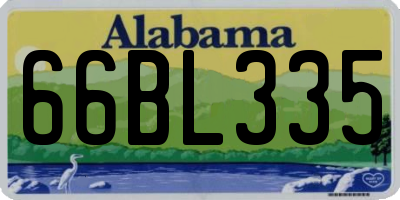 AL license plate 66BL335