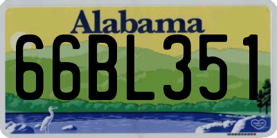 AL license plate 66BL351