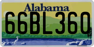 AL license plate 66BL360
