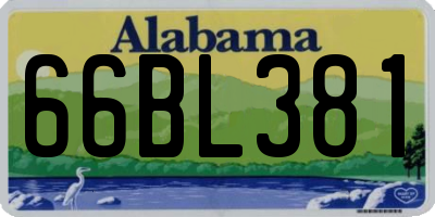 AL license plate 66BL381