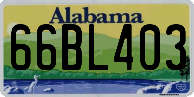 AL license plate 66BL403