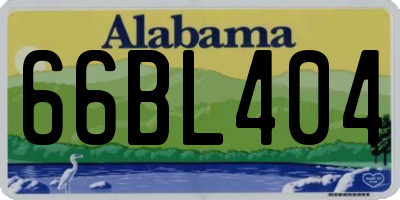 AL license plate 66BL404