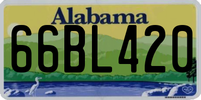 AL license plate 66BL420
