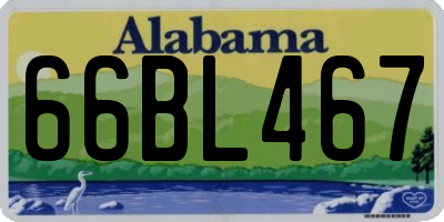 AL license plate 66BL467
