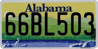 AL license plate 66BL503