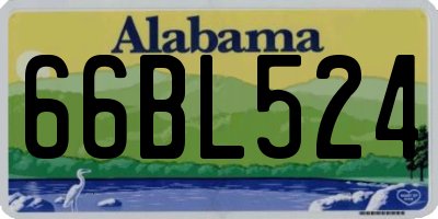AL license plate 66BL524