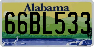 AL license plate 66BL533